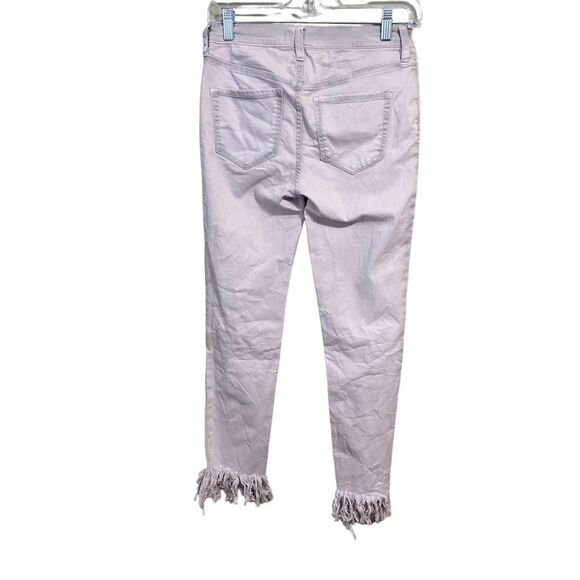 Free People White Fringe Hem Jeans - Picture 4 of 7